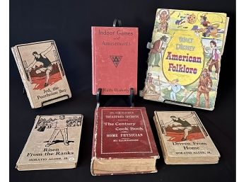 A Collection Of Vintage/antique Books Inc. 1915 Indoor Games And Amusements, The Century Cook Book  And More