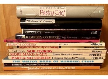 Collection Of Mostly Vintage Cookbooks, Incl. Jack Daniels Cookbook, The Professional Pastry Chef & More