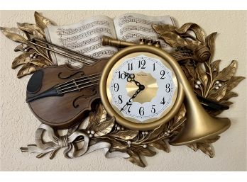 Plastic Violin Analog Wall Clock