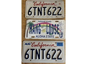 Hang Loose Hawaii & CA License Plates