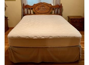 Queen Bed With Hand-painted Headboard Inc. Mattress And Box Spring