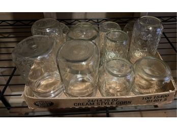 12 Misc Sizes Of Canning Jars With No Lids