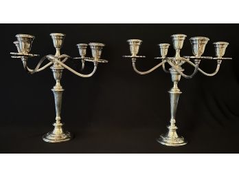 2 Gorgeous Silverplated 2 Piece Candelabras By Newport YB-589/1