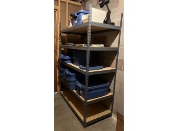 Nice Metal Shelf With Particle Board. (5tiers) Does Not Include Contents