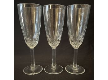 3 Diamant Crystal Champagne Glasses