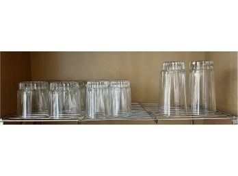 4 Clear Whiskey Glasses, 6 Juice Glasses And 2 Water Glasses (all Same Pattern)