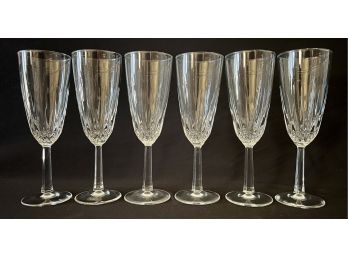 6 Diamant Crystal Champagne Glasses