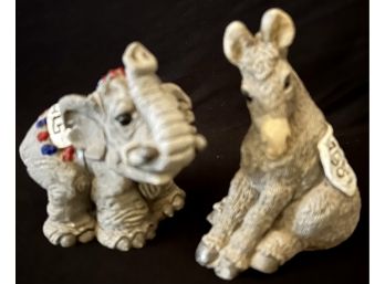 Elephant And Donkey 1984 Political Resin Statues