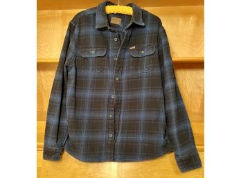Orvis Blue Cotton Flannel With Inset Side Pockets