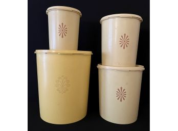Tupperware Gold Colored Cannister Set