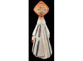 Rare Collectible Hungarian MCM Art Pottery Girl Figurine Signed And Numbered