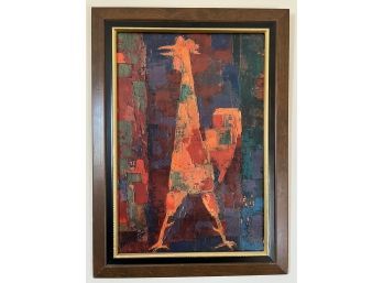 Framed Wolf Reuther Rooster Retro Print Signed