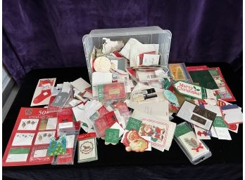 A Large Lot Of Christmas Tags, Cards, Stickers And More