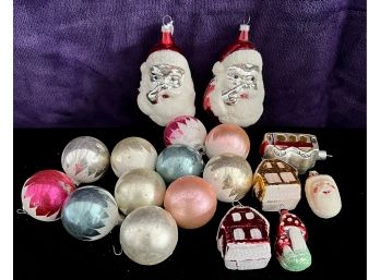 Vintage Christmas Ornaments Inc. Santas, Bulbs, Cottages And More