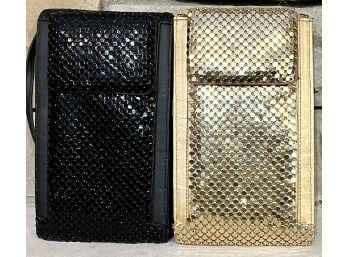 Sparling Gold Tone And Black Crossbody Clutches