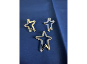 Sterling Silver Star Earrings W/ Matching Necklace Pendant (no Chain Incl.)