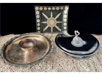 Great Square Plate, Silver Plated Dip Tray, Casserole