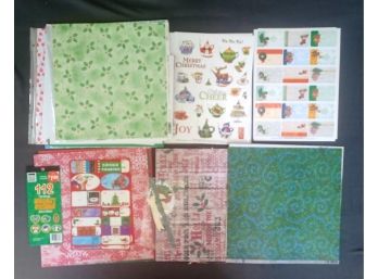 Christmas Card Stock/scrapbooking Paper With Stickers (NEW)