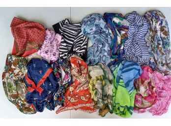 An Assortment Of Ladies Colorful Scarves