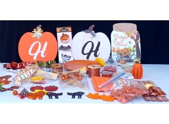 A Large Array Of Fun Fall Decorations Inc. Wall Hangings, Cookie Cutters And More