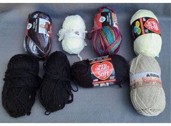 A Large Lot Of Yarn In Various Colors And Sizes