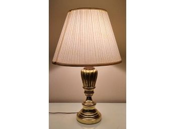 Brass Touch Lamp With White Shade (tested)