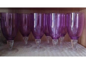 8 Purple Plastic Goblets