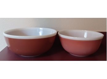 Vintage Pyrex Brown Mixing Bowls