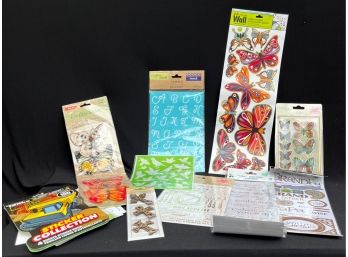 Crafters Dream Lot Of Stickers, Stencils & More