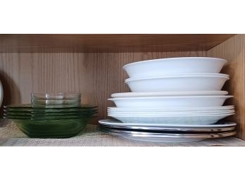 Pretty Green Pyrex Dishes Inc. Corning Ware Plates And Bowls