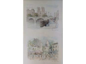Two Prints Of Paris, Notre Dame & More