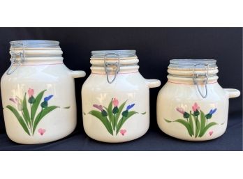 Cute Clay Design Canister Set Of 3