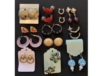 A Great Collection Of Vintage Pierced Earrings