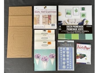 Misc. Scrapbooking Items Inc. Paper, Cardboard Stencils And More (NEW)