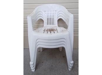4 White Outdoor Chairs