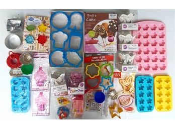Large Collection Of Baking Items Inc. Cookie Cutters, Cake Pop Molds, Baking Cups And More