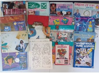 A Lot Of Misc. Craft Books Inc. Cross-stitch, Cut-outs And More