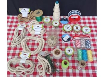 A Large Grouping Of Ribbon Inc. Burlap, Nautical Rope And More