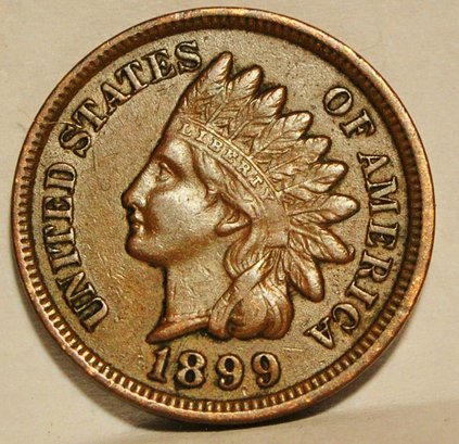1899  Indian Head Cent XF FULL SHARP LIBERTY Near 4 Diamonds Nice  (2kcl5)