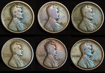 6  1919-S  Lincoln Cents EARLY DATE!!  (82wes)