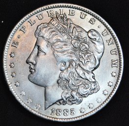 1885-O Morgan Silver Dollar AU  NICE! (pacx3)