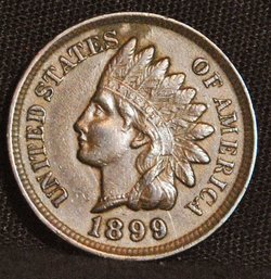 1899 Indian Head Cent / Penny Full Liberty 4  Diamonds  SUPER NICE! XF (tam38)