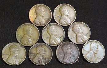 9  Lincoln Wheat Cents 1925 To 1936   (csm47)