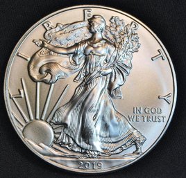 2019  American Silver Eagle Dollar BU PROOF-LIKE! SUPERB!  1 Oz .999  (6jda2)
