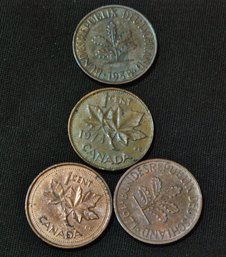 4 2002  1974 Canada 1 Cent And German 1958  1971 2 Pfennig (ups2)