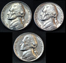 3  1964-D Jefferson Nickels BU (csm47)