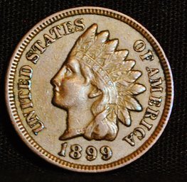 1899 Indian Head Cent / Penny Full Liberty Some Diamonds GOOD DATE SUPER! (9umw7)