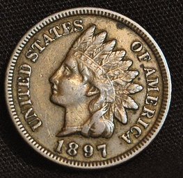 1897  Indian Head Cent  XF  Solid Coin   (chf47)