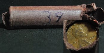 Three-Fourths Full  Roll Of Unsearched 1939  Lincoln Cents    (2ahb8)