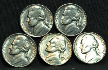 5  1964-D Jefferson Nickels BU (2jpz8)